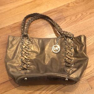 Vintage bronze braided Michael Kors bag